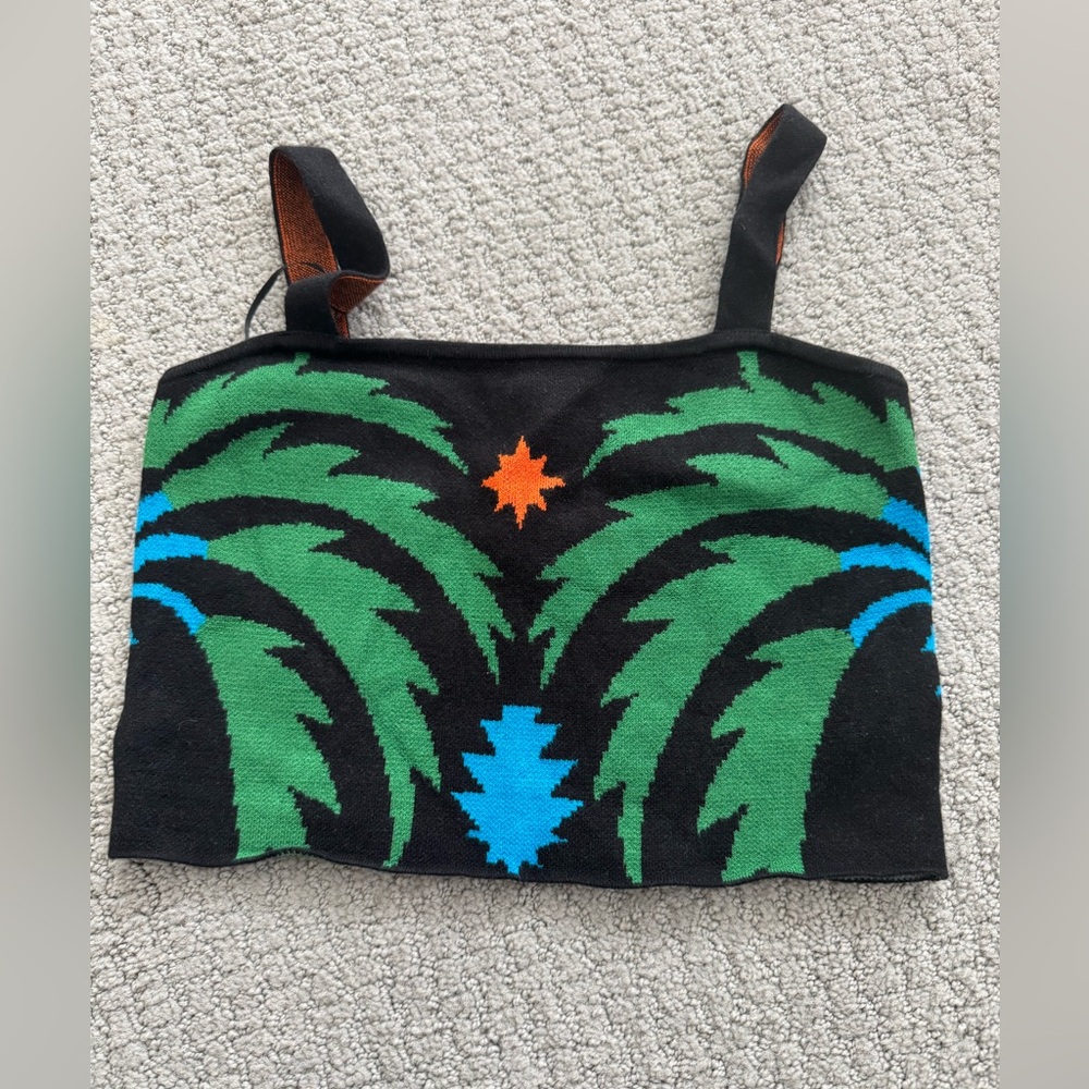 Black and Green Crop Top